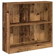Vidaxl Knjižna omara starinski les 80x24x76 cm inženirski les