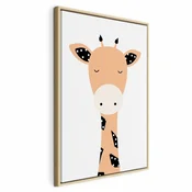 Slika - Funny Giraffe (1 Part) Vertical 80x120 U prirodnom drvenom okviru