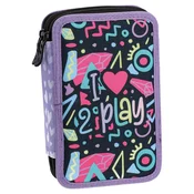 SAZIO NEO Pernica puna, Double decker, 2 zipa, I love to play, Crno-ljubicasta