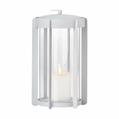 Svijetlo siva LED lanterna s USB (visina 25 cm) Firefly – Zone