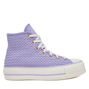 Modne superge Converse Chuck Taylor All Star Lift Platform Knit Kadin Mor A13644C Vijolična