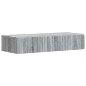 Vidaxl Stenska stranska miza Siva Sonoma 87,5 x 34,5 x 17 cm