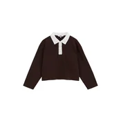 WE Fashion Majica temno rjava/bela