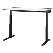 MITTZON Podesivi radni sto, elektricno bela/crna, 160x80 cm