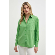 Pamucna košulja MAX&Co. za žene, boja: zelena, relaxed, s klasicnim ovratnikom, 2416111044200