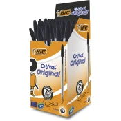 Set kemijskih olovaka BIC Cristal - 1.0 mm, crne, 50 komada