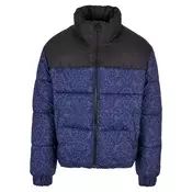 AOP Retro Puffer Jacket Dark Blue Damast Aop