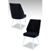 Hanah Home Set stolica Pufi, 48x90x43 cm, 4 komada, Crno-bele