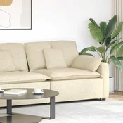 vidaXL Modularni kavč z naslonjalom za roke in blazinami kremne barve 100 cm