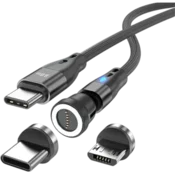 Magnetni polnilni kabel 2v1 (USB C, Micro USB) 1m