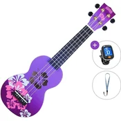 Mahalo Hibiscus Basic SET Hibiscus Purple Burst Soprano ukulele