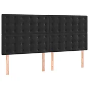 Vidaxl Vzglavje postelje črno 180x5x118/128 cm žametno