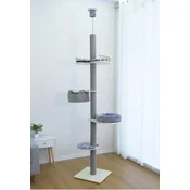 Costway Mačje drevo od tal do stropa, nastavljiva višina 236-271 cm, 5-nivojsko, sivo