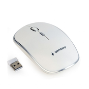 Gembird Miška MUSW-4B-01-W, bela, brezžična, USB nano sprejemnik