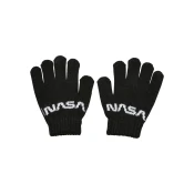 Childrens knitted glove NASA black