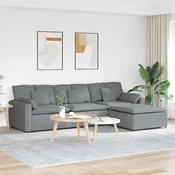 Modularna sofa s tabureom i jastucima svijetlo siva