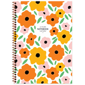 Školska bilježnica sa spiralom Keskin Color - Plume Flowers, ?4, 80 listova, široki redovi, asortiman