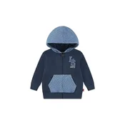 Pamucna dukserica za bebe Levis KNIT DENIM ZIP UP boja: tamno plava, s kapuljacom, s tiskom, 6EN725