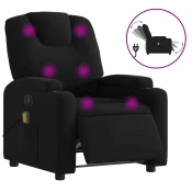 MAISON CHIC Električni masažni naslanjač - Relax naslanjač črno blago, (22134715)