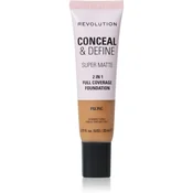 Makeup Revolution Conceal & Define matirajoči tekoči puder odtenek F12.7NC 23 ml