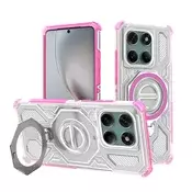 Hibridni ovitek Carbon Shield Pro za Motorola Edge 60/Edge 60 Fusion - pink transparent