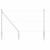 Vidaxl Zunanja varjena žična ograja z bodicami 50 x 1 m Srebrna Mreža