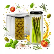 shumee 40x DOLGI kozarec 500 ml visoki STEKLENI KOZARCI za ZAČIMBE, MED, KONZERVE