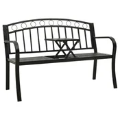 Vidaxl Vrtna klop z mizico črna 120 cm jeklo