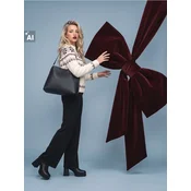 Sinsay - Wide leg pantalone sa metalik nitom - crno