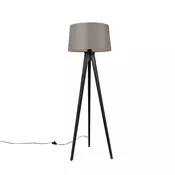 Trikotnik črne barve s platnenim odtenkom taupe 45 cm - Tripod Classic