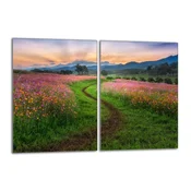 shumee Steklena zaščitna plošča za štedilnik 2x40x52 Mountains