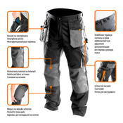 Neo tools pantalone radne sive-NEO S/48 ( 81-220-S )