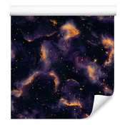Fototapeta Aquarel Galaxy črna, indigo in mornarsko modra 50x1000 cm