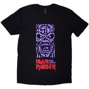 Iron Maiden Majica Est. 1975 Stamp Logo Purple Unisex Black L