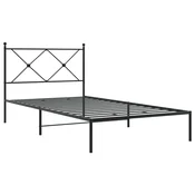 Vidaxl Kovinski posteljni okvir z vzglavjem črn 100x200 cm