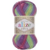 Alize Diva Batik 3241 Green-Purple