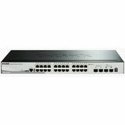 D-Link DGS-1510-28X 28-portno gigabitno stezno pametno upravljano stikalo, vključno s 4 vhodi 10G SFP+ (pametni ventilatorji)