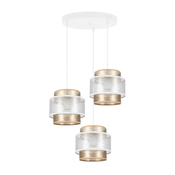 Luster na sajli GABI 3xE27/60W/230V u zlatnoj i beloj boji, precnik 45 cm