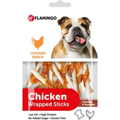 Flamingo priboljški za psa chewn wrapped sticks 65g - Brez sladkorja - Mehki mesni priboljški - Flamingo