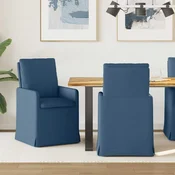 vidaXL Jedilni stoli 2 pcs Modra 57 x 67 x 98 cm blago