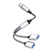 INF Adapter Type-C na dvojni USB 2.0 Silver, (21558371)
