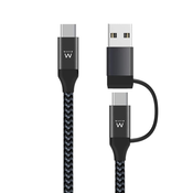 EWENT Kabel Type-C za polnjenje Type-C & Usb2.0 Ewent 60W črn 1M, (21407287)