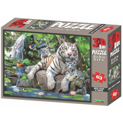 Lamps sestavljanke 3D Puzzle Beli tiger, 63 delov