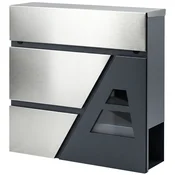 Homestar Stenska poštna skrinjica 37x10x37 cm siva