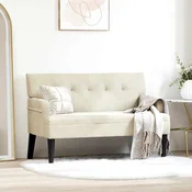 vidaXL Chesterfield klop krema 112 x 65.5 x 75 cm Žamet