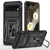 INF Črn ovitek z obročastim stojalom in drsnim objektivom za Google Pixel Google Pixel 7, (21282408)
