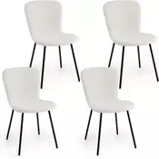Northix Komplet Jedilnih Stolov z Ergonomskimi Naslonjali in Plišastimi Žametnimi Blazinami