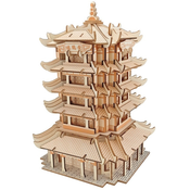 Woodcraft Lesena 3D sestavljanka Yellow Crane Tower