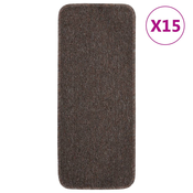 Protuklizni otiraci za stepenice 15 kom 60 x 25 cm smedi