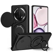 GS Oklepni ovitek za Honor Magic 7 Lite, obročasto stojalo, za MagSafe, črn